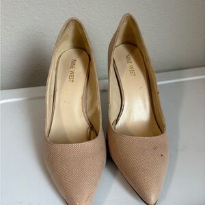 Nine West Beige Textured Heels